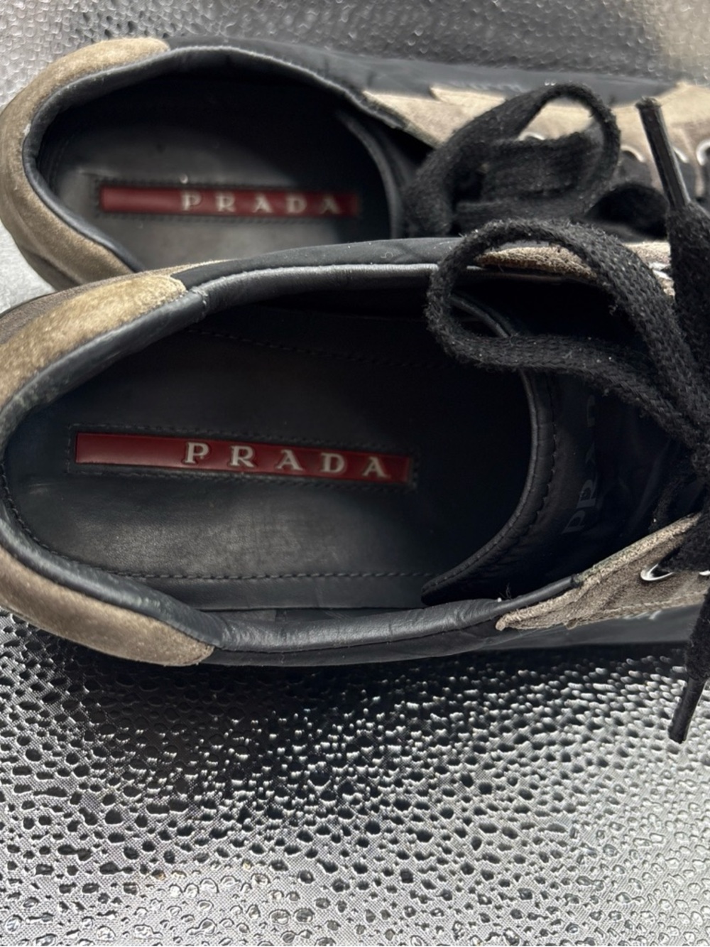 Prada Sport Men's Gray Suede Nylon Low-Top Sneakers 4E 1835 Prada size 8.5 US9.5 - Picture 11 of 16